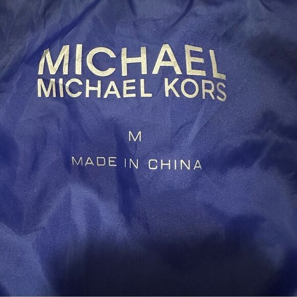 Michael Kors jacket Down Filled Lightweight puffer  Size M Blue & Black Like New - Picture 7 of 11
